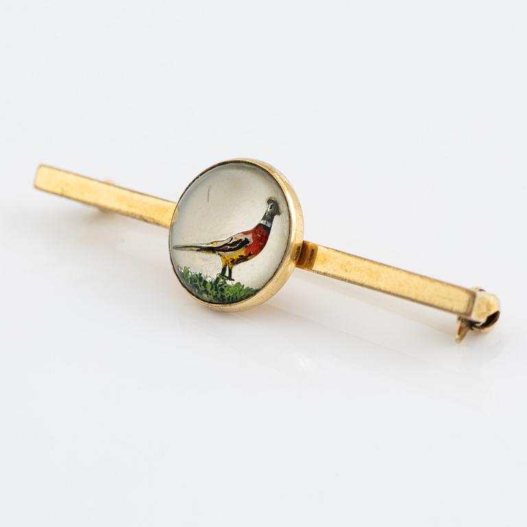 Essex crystal  pheasant brooch.