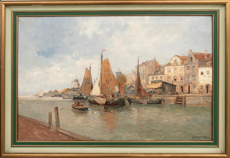 Karl Wagner, Harbour View from Rotterdam.