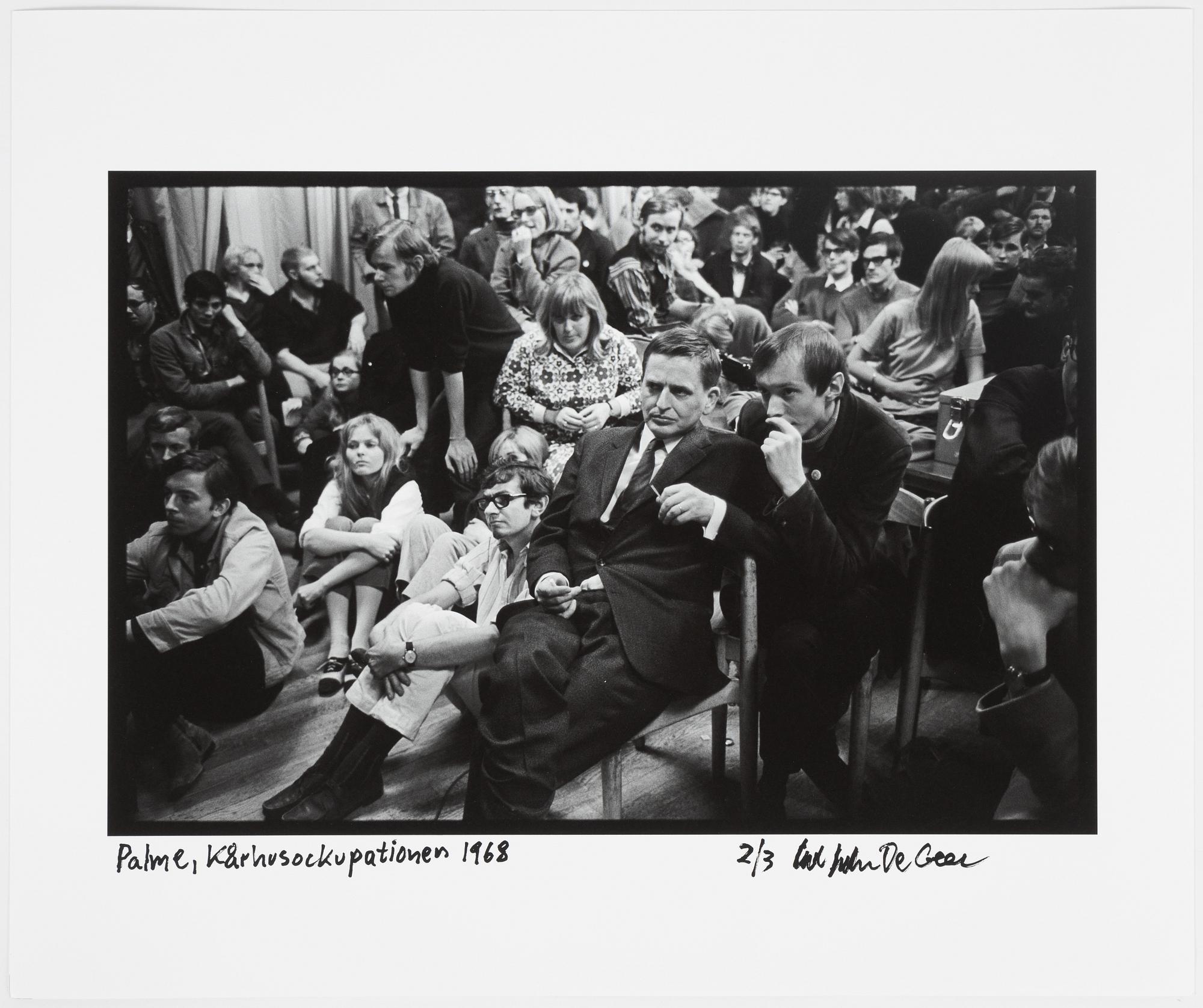 Carl Johan De Geer, fotografi, signerat 2/3.