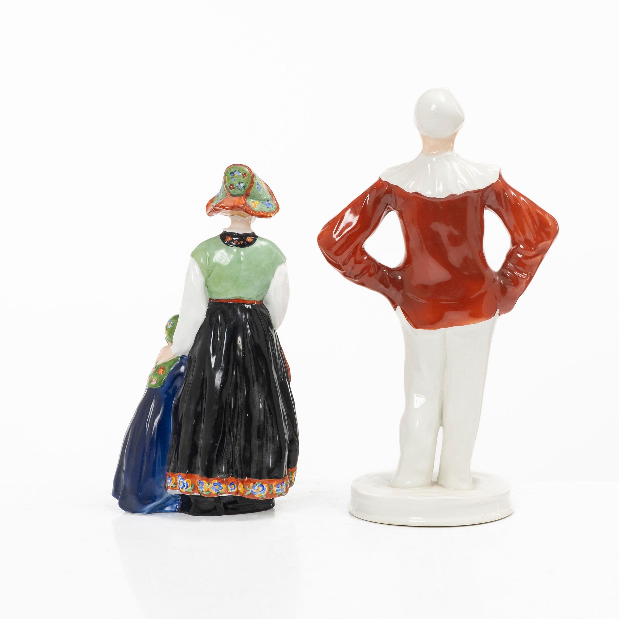 Two creamware figurines, Rörstrand, Sweden, early 20th century.