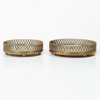 Coasters, a pair, mid-20th century.