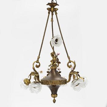 A French ceiling lamp, circa 1900.