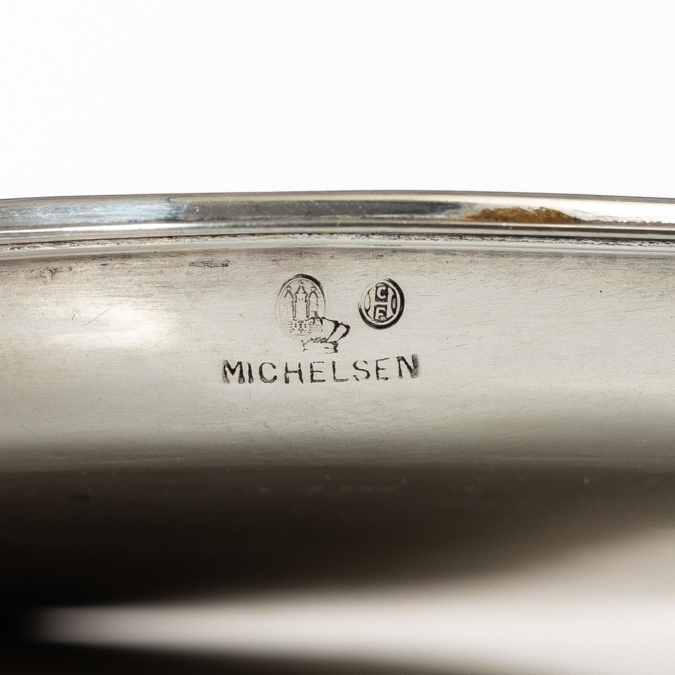 Two silver dishes and a bowl, silver, including with mark of A Michelsen, Denmark 1929.