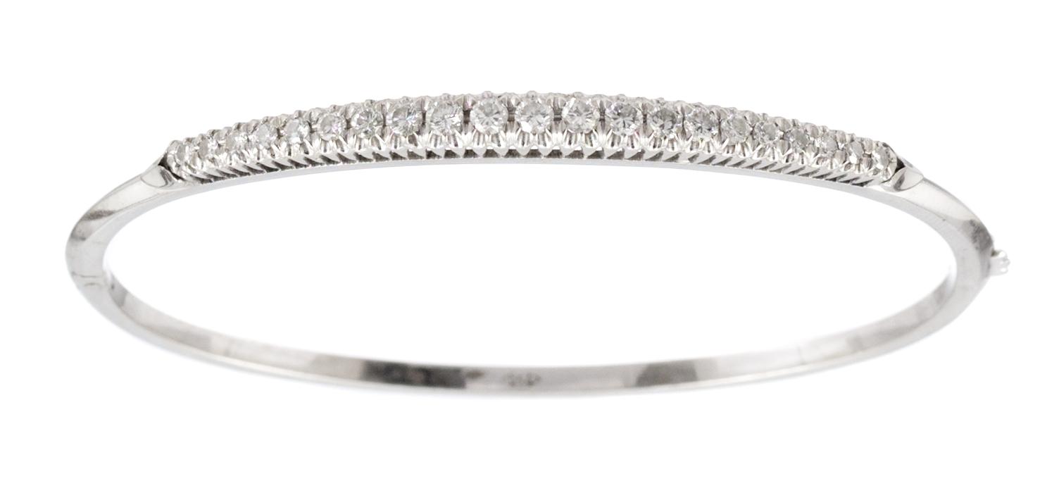 BANGLE, set with brilliant cut diamonds, tot. 0.82 cts.