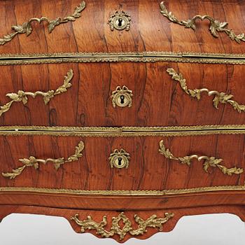A Swedish rococo parquetry commode by L. Nordin (master in Stockholm 1743-73).