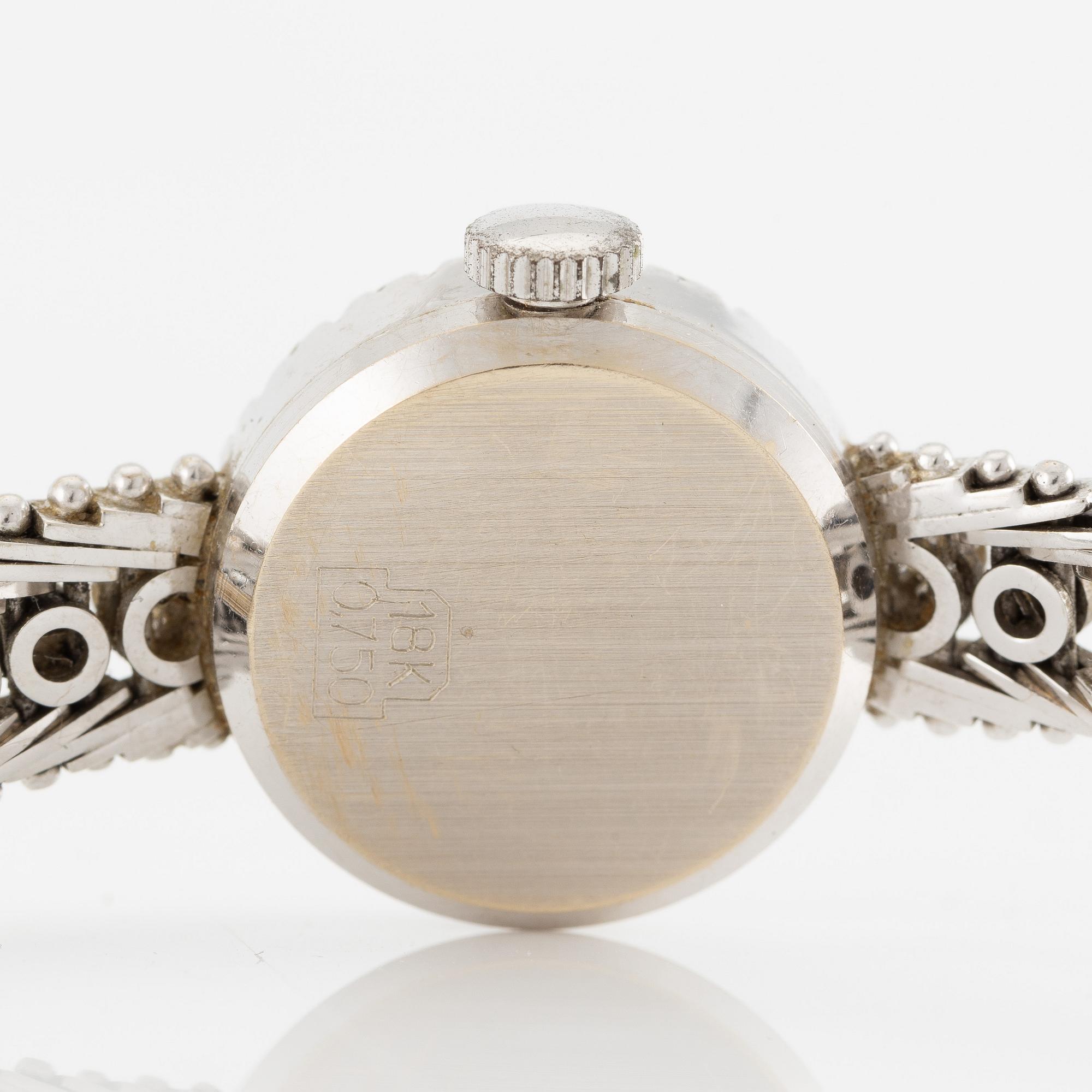 Pagy, armbandsur, 18K vitguld med diamanter, 17 mm.