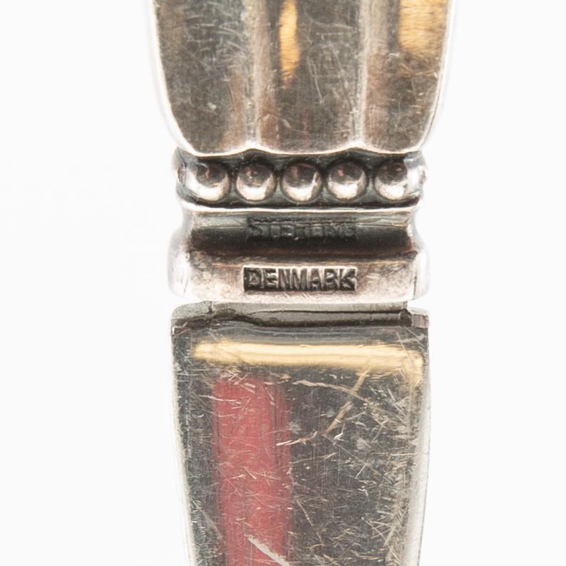 Johan Rohde, salad servers, a pair, sterling silver, "Konge/Acorn", Georg Jensen, Denmark, after 1945.