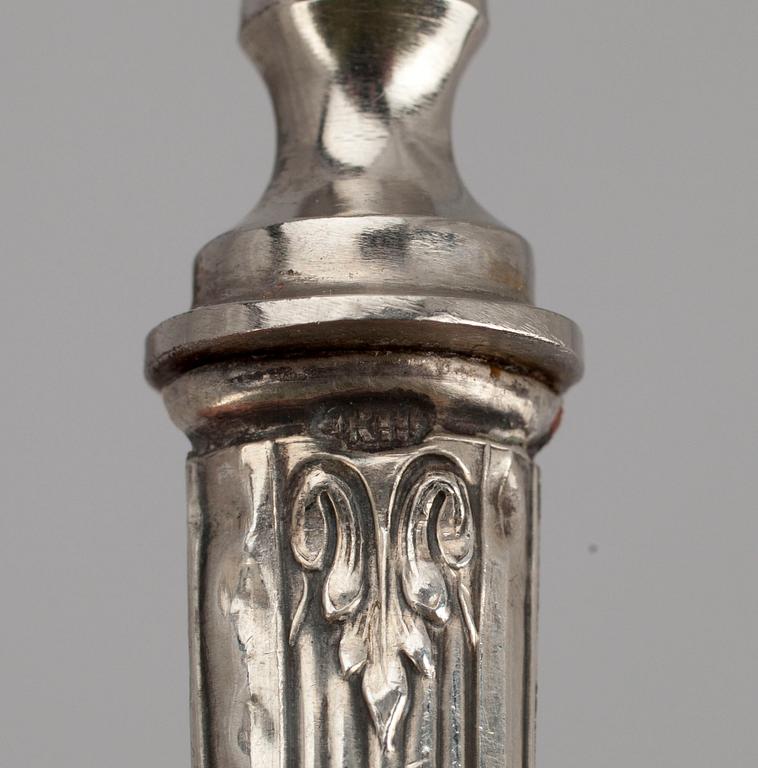 FISKBESTICK, 6+6 st, handtagen silver, sannolikt Tyskland. Estninska kontrollstämplar okring 1900.