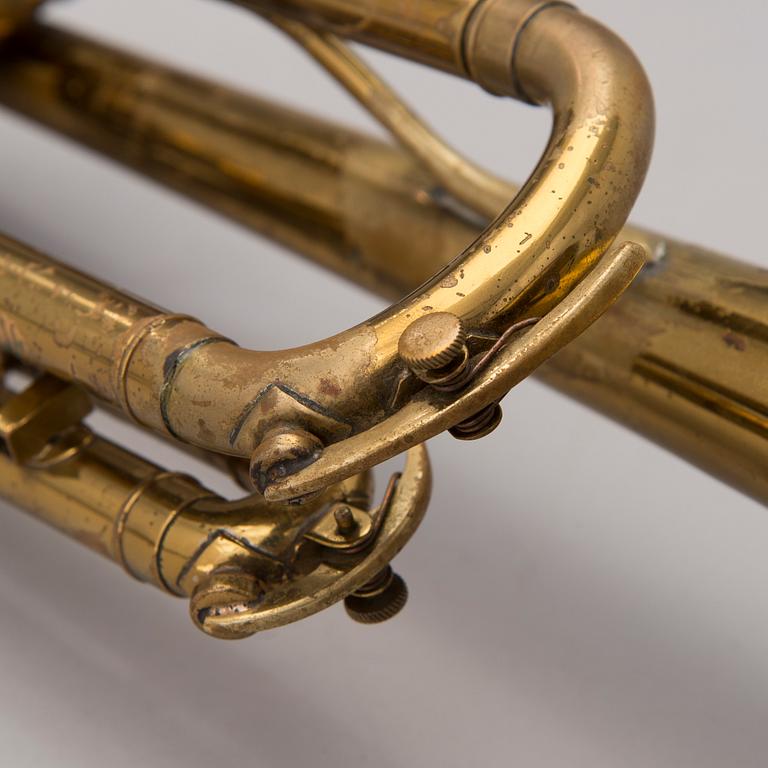 A mid-20th century Indiana Elkhart trumpet.