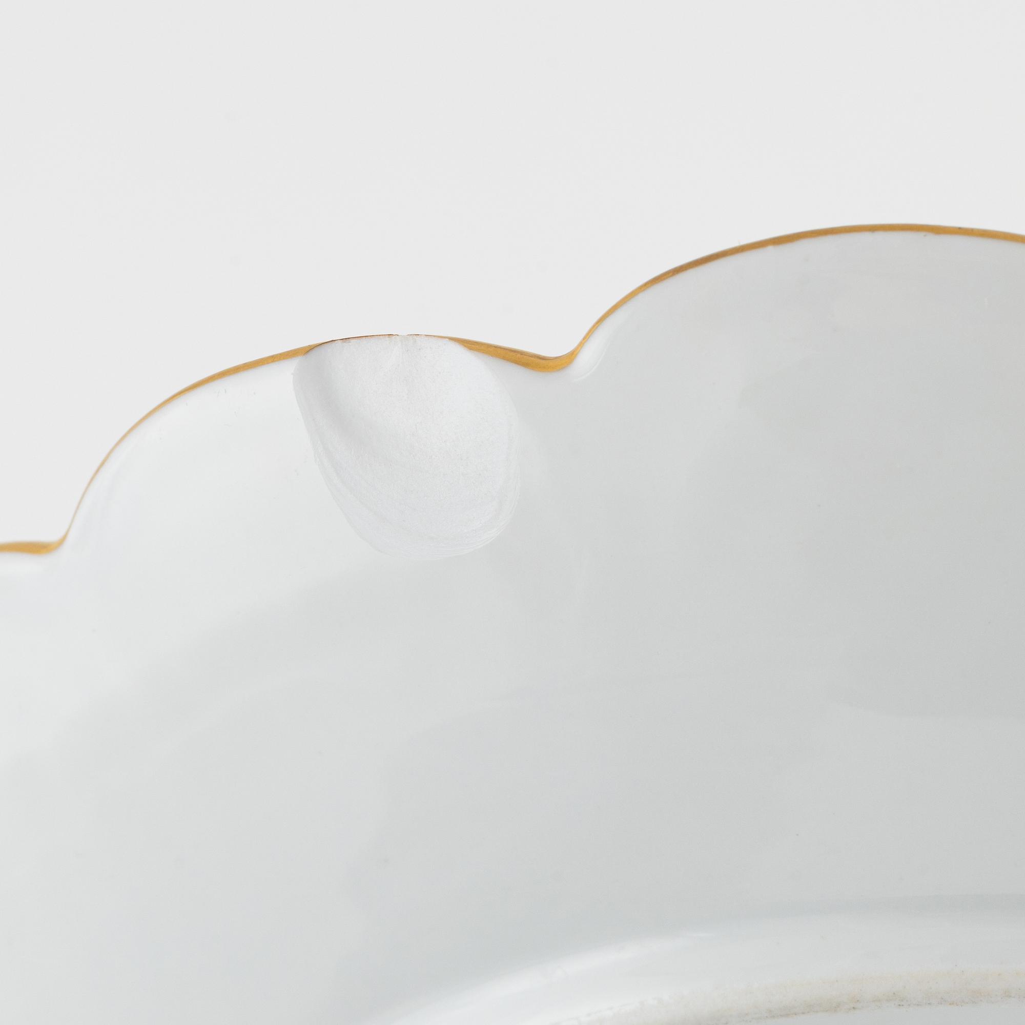 A set of six Meissen porcelain plates, circa 1900.