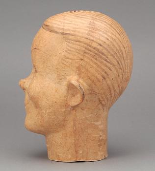 FIGUR, sannolikt huvud från skyltdocka, 1900-talets första hälft.