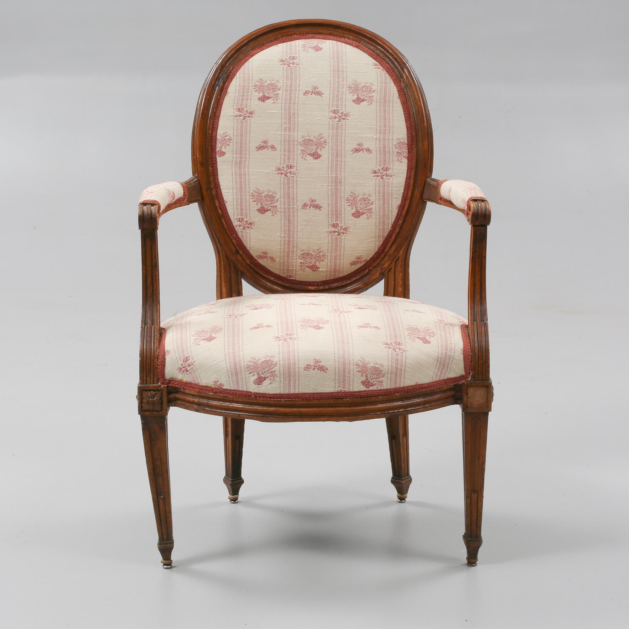 KARMSTOL, Louis XVI-stil, 1700/1800-tal.