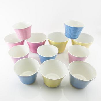 Stig Lindberg, ytterfoder 12 st "Colores" Gustavsberg flintgods.