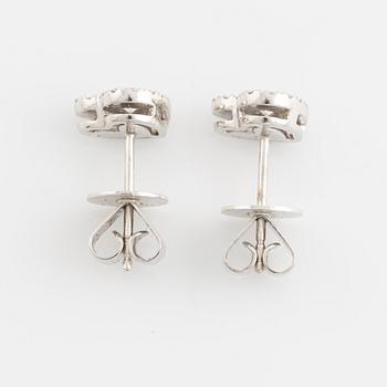 Heart shaped brilliant cut diamond earrings.