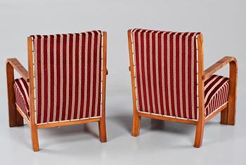 FÅTÖLJER, ett par, art deco, 1900-talets andra kvartal.