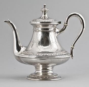 KAFFEKANNA, silver, nyrenässans, K Anderson, Stockholm 1881. Ca 400 gr.