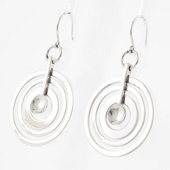 Tapio Wirkkala, a pair of earrings "Silvermoon", sterling silver, for Kultakeskus.