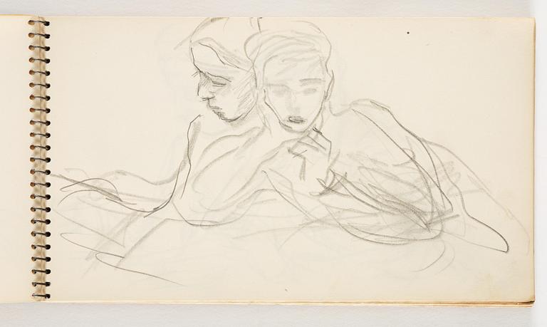 Lotte Laserstein, 4 skissböcker med blyertsteckningar.