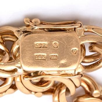 Armband 18K guld bismarck-länk, 38,5 g, ca 18 x 1 cm.