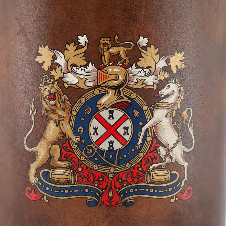 A leather umbrella stand, second half of the 20th century.