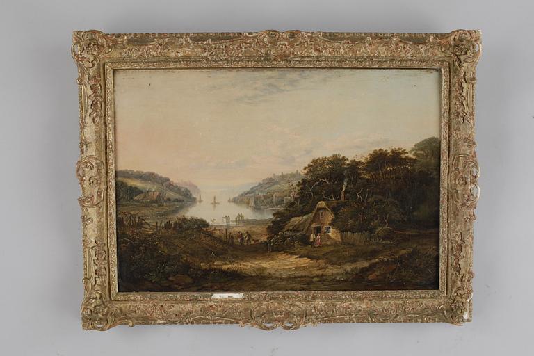 OKÄND KONSTNÄR, olja på duk, 2 st. England, 1800-tal.