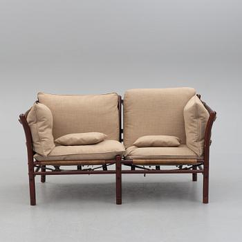 ARNE NORELL, an 'Ilona' stained wood and leather sofa fron Norell Möbel, Aneby, 1960's/70's.