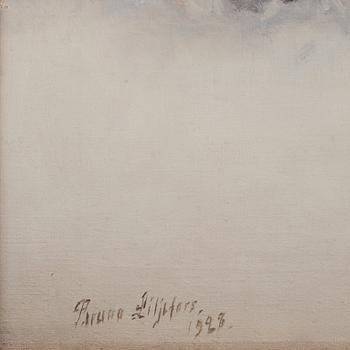 Bruno Liljefors, Winter landscape with fox.