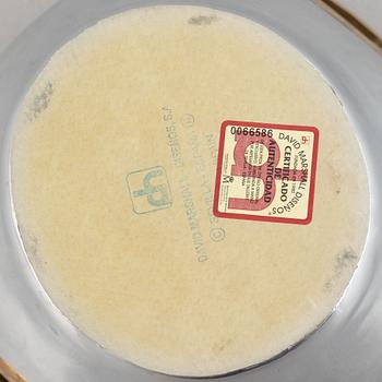 David Marshall, skål med handtag, gjuten aluminium och mässing, Spanien, 1900-talets andra hälft.