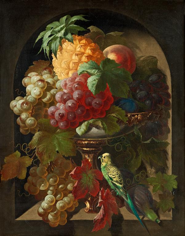 Theodor Schröder, Still life with flowers & still life with fruits.