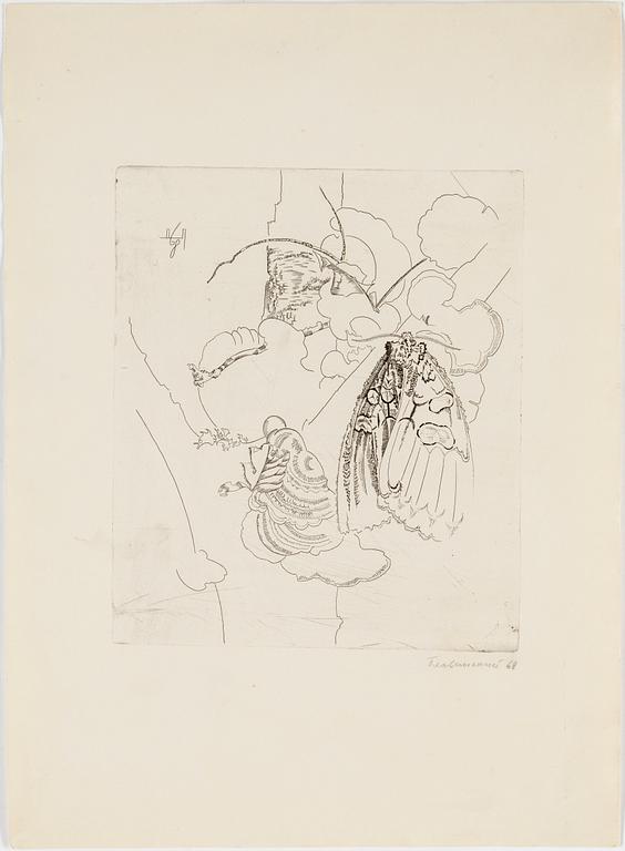 DIMITRI PLAVINSKY, etching, signed -68.