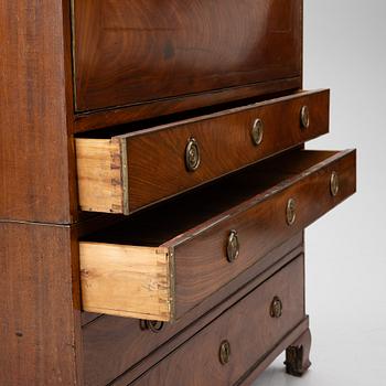 A late Gustavian mahogany secretaire by L. Almgren (master in Stockholm 1771-95).