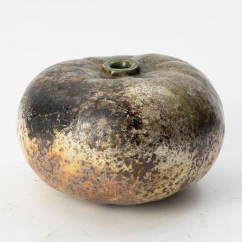 Hans Hedberg, a glazed faience sculpture of a pumpkin, Biot, signed.