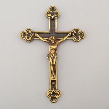 A 19th century bronze crucifix.