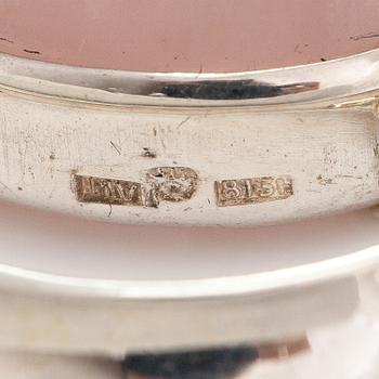 A silver necklace with a rose quartz. Martti Viikinniemi, Heinola 1960's.