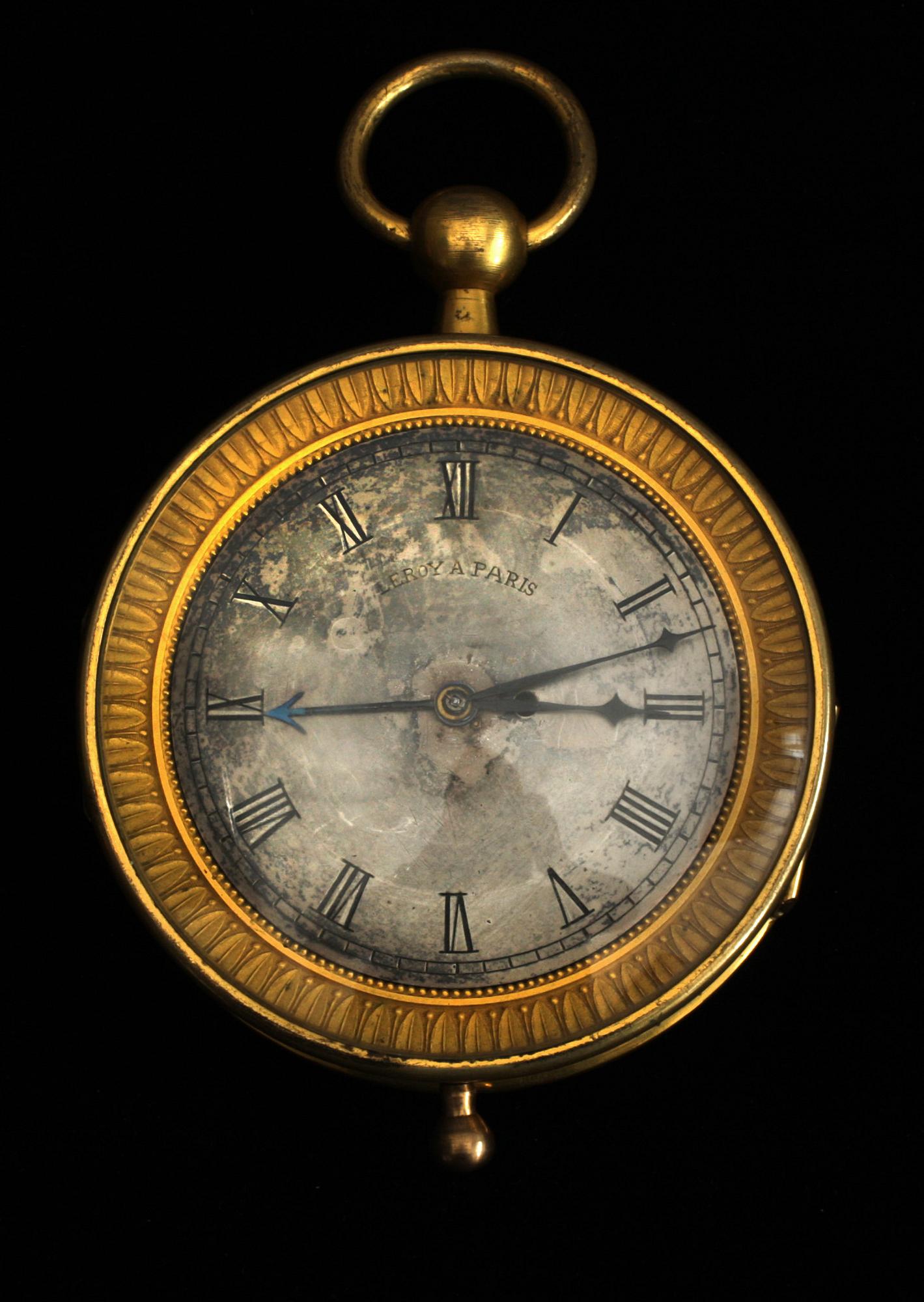 VAGNSUR, förgylld med urtavla i silver. Le Roy à Paris.