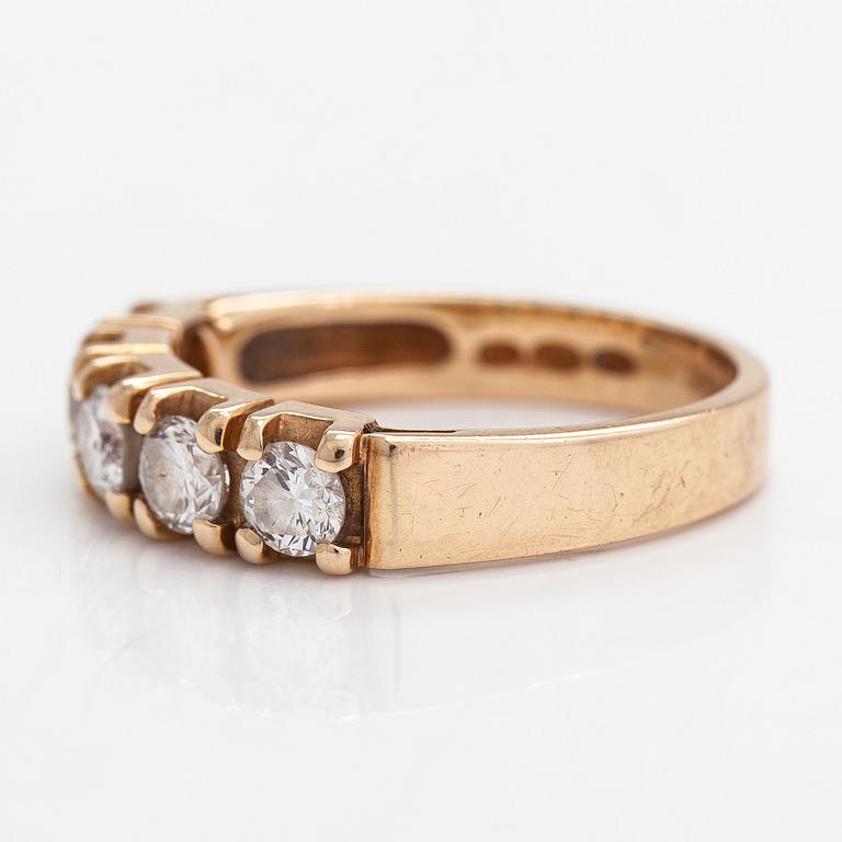 A 14K gold ring set with brilliant-cut diamonds approx. 0.75 ct in total, 2009.