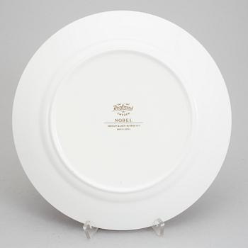 KARIN BJÖRQUIST, plates, (14 [12+2]), bone china, "Nobel Jubilee 1991"+"Nobel", Rörstrand/Gustavsberg.