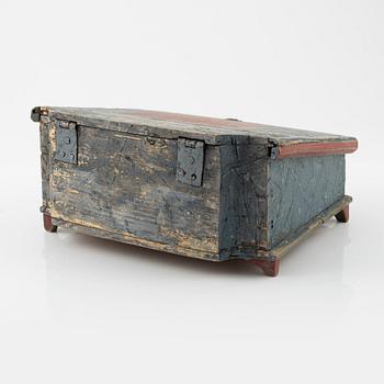 A painted writing box, circa 1800.