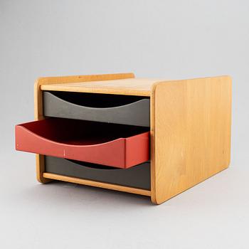 Børge Mogensen, an oak document box with lacquered drawers, 'A4/3', second half of the 20th century.