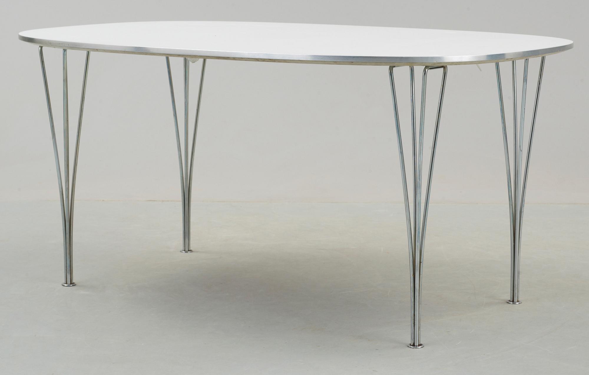 MATBORD, "Superellips" design Piet Hein och Bruno Mathsson för Fritz Hansen, Danmark, daterad 1978.