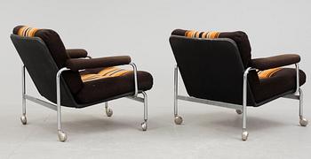 FÅTÖLJER, ett par, 1970-tal.