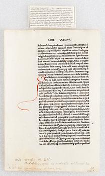 Leaves of Italian Incunabula / Printed leaves of the 1400s.