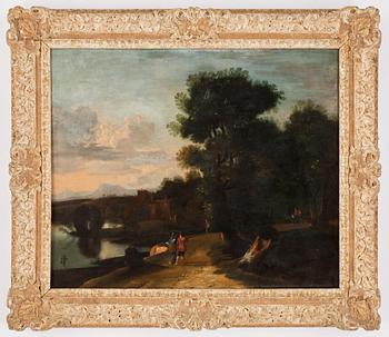 316. Herman van Swanefelt Attributed to, Landscape with walking figures.