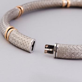 COLLIER, briljantslipade diamanter, 18K vitguld och guld. Italien.