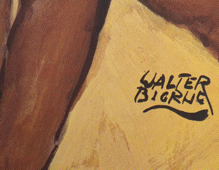 Walter Bjorne, a vintage movie poster, 'Davy Crockett - vildmarkens hjälte (Davy Crockett: King of the Wild Frontier)', 1970.