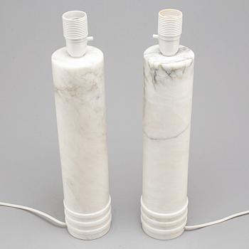 A pair of alabaster table lights, Italy, 1960's.