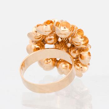 LIISA VITALI RING, 14K, 'Spring', gold. Kultakeskus, Helsinki Finland 1970.
