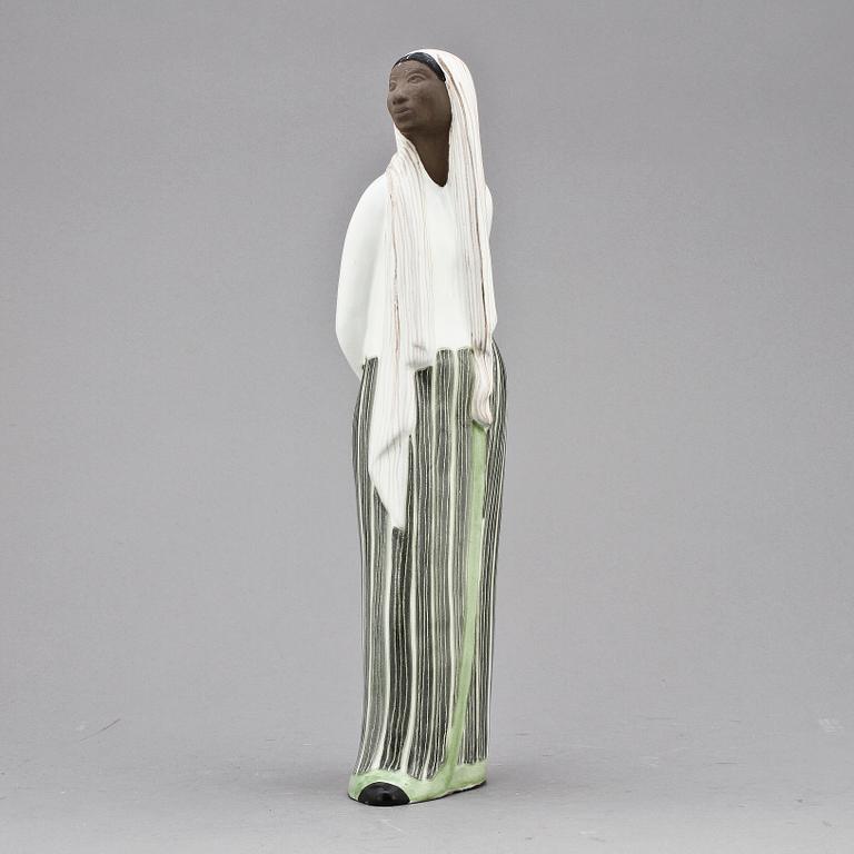 FIGURIN, lergods, Mari Simmulson, Upsala-Ekeby, 1950-tal, sign.