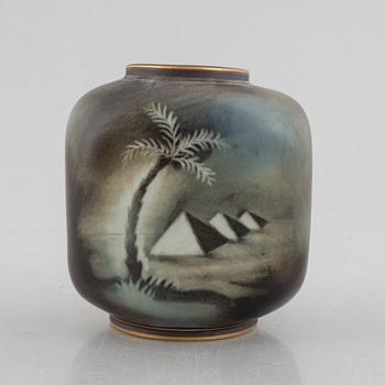 Gunnar Nylund, vas samt fat, "Flambé", Rörstrand-Lidköping, 1930-40-tal.