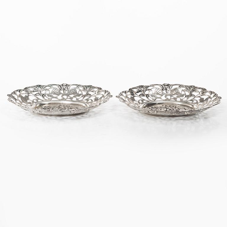 Sauceboat, a pair, silver, Rococo style, 20th century.
